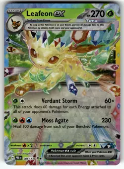 Leafeon ex - 006/131 SV: Prismatic Evolutions NM Pokemon Card TCG - Image 1