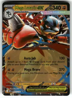 Mega Lucario ex 113/217 ME: Ascended Heroes NM Pokemon Card TCG - Image 1
