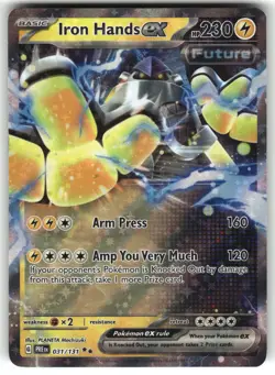 Iron Hands ex 070/182 SV04: Paradox Rift NM Pokemon Card TCG - Image 1