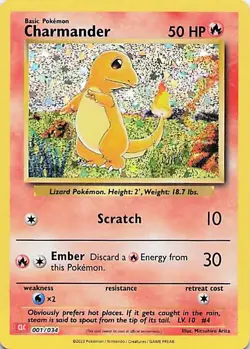 Charmander Holofoil Classic Collection Trading Card Game Classic 001/034 NM - Image 1