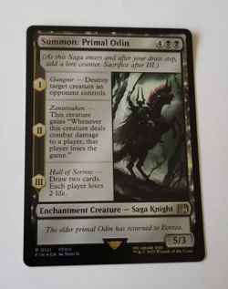MtG Summon: Primal Odin (FIN-0121) Rare Foil English MINT - Image 1