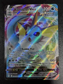 Pokemon Vaporeon VMAX Rapid Strike Ultra Rare Holo 030/203 Evolving Skies LP - Image 1