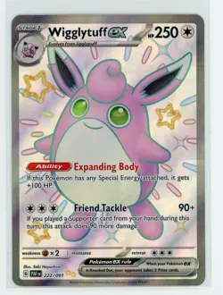 Pokemon TCG - Wigglytuff ex 222/91 - Paldean Fates - Full Art Shiny - Image 1