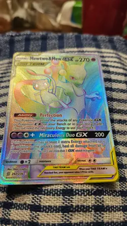 Mewtwo and Mew GX 242/236 Tag Team Full Art Unified Minds Pokemon TCG - Image 3