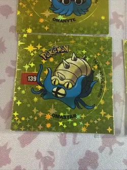 2001 Taps Gold Holo Kabutops Kabuto Omaster omanyte Pog Stickers Pokemon Non-TCG - Image 3