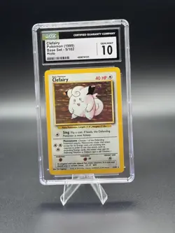 1999 POKEMON BASE SET UNLIMITED CLEFAIRY HOLO 5/102 CGC GEM MINT 10 - Image 1