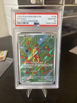 2025 POKEMON MEG EN-MEGA EVOLUTION ILLUSTRATION RARE #136 SHUCKLE PSA 10 - Image 1