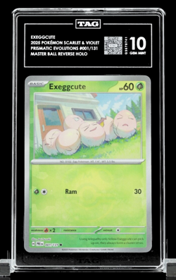 #1 Exeggcute MASTER BALL REVERSE HOLO - 2025 POKEMON PRISMATIC EVOLUTIONS TAG 10 - Image 1