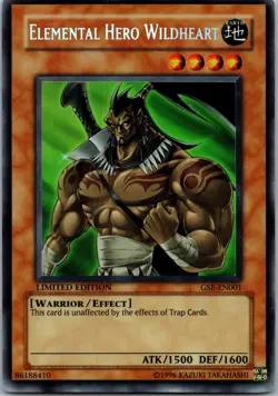 Yugioh Elemental Hero Wildheart GSE-EN001 Limited Edition Secret Rare NM - Image 1