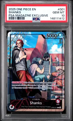 2025 ONE PIECE PROMOS PSA MAGAZINE EXCLUSIVE #001 SHANKS PSA 10 - Image 1