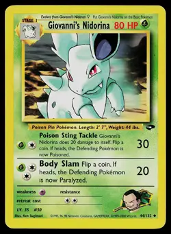 Pokemon Card Gym Challenge Giovanni's Nidorina 44/132 Uncommon - Image 1