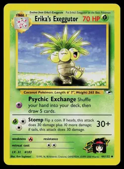 Pokemon Card Gym Heroes Erika's Exeggutor 44/132 Uncommon - Image 1