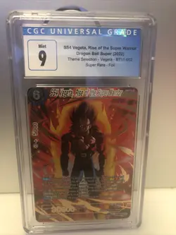 Dragon Ball Super card game CGC 9 SS4 Vegeta Rise of super warrior BT11-052 SR - Image 1