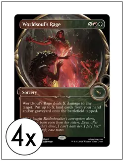 4x Worldsoul's Rage, Showcase Art, Magic MTG NM - Image 1