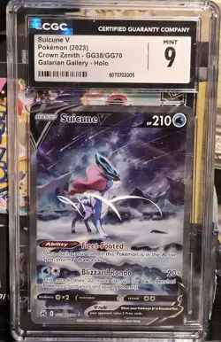 Suicune V GG38/GG70 – Crown Zenith Galarian Gallery – CGC 9 Mint – Pokemon - Image 1