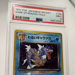 PSA 9 Dark Gyarados Pokemon TCG 130 Holo JPN Rocket 1997 #130 Damaged Slab SWIRL - Image 3