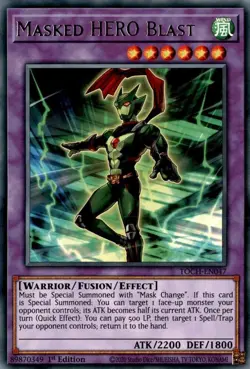 TOCH-EN047 MASKED HERO BLAST RARE UNL EDITION NEAR MINT YuGiOh TCG - Image 1