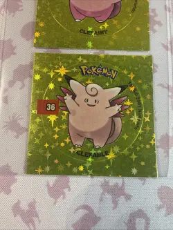 2001 Taps Gold Holo Clefairy Clefable Jigglypuff Pog Stickers Pokemon Non-TCG - Image 3