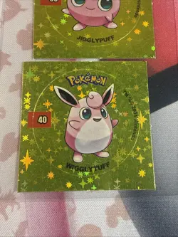 2001 Taps Gold Holo Clefairy Clefable Jigglypuff Pog Stickers Pokemon Non-TCG - Image 4