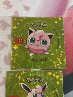 2001 Taps Gold Holo Clefairy Clefable Jigglypuff Pog Stickers Pokemon Non-TCG - Image 5