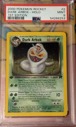 Dark Arbok PSA 9 HOLO Rocket 1. 1st Edition 2000 Pokemon Dunkles Pokemon 2/82 - Image 1