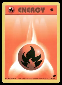 Pokemon Tcg Fire Energy [1st Edition] #128 Pokemon Gym Challenge MP - Image 1