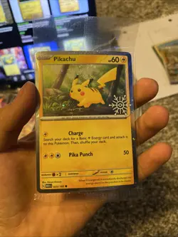 Pokemon Pikachu Sealed Holiday Snowflake Stamp 025/165 NM - Image 1