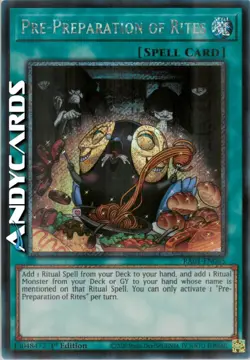 PRE-PREPARATION OF RITES • Segreta Platino • RA01 EN055 • 1Ed • Yugioh ANDYCARDS - Image 1