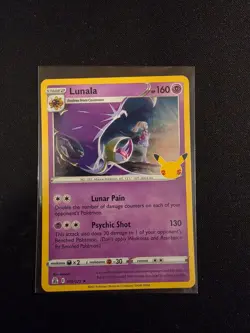 Lunala - Celebrations 015/025 Holo Rare NM Pokemon Card - Image 1