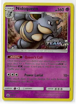 Nidoqueen - SM160 - Pre-Release Promo Sun & Moon Team Up Stamped NM Pokemon Card - Image 1