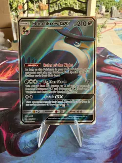 Honchkrow GX 202/214 Unbroken Bonds Sun & Moon S&M Full Art Pokemon TCG Card NM - Image 1