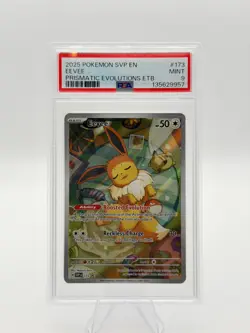 PSA 9 MINT Eevee 173 ETB Promo Prismatic Evolutions Pokemon Card - Image 2