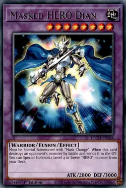 TOCH-EN046 Masked HERO Dian Rare UNL Edition Near Mint YuGiOh TCG - Image 1