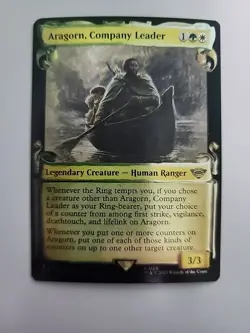 MTG Aragorn, Company Leader LotR: Tales of Middle-earth 0191 Foil Borderless Rar - Image 1