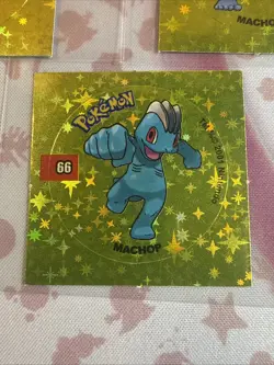 2001 Taps Gold Holo Machamp Machoke Machop Pog Stickers Pokemon Non-TCG - Image 3