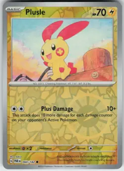 Pokemon Plusle Reverse Holofoil SV04: Paradox Rift Common 060/182 LP - Image 1