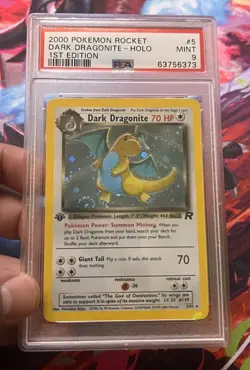 PSA 9 Dark Dragonite Holo 1st Edition 2000 Rocket 5/82 Rare Pokemon TCG *Swirl* - Image 3