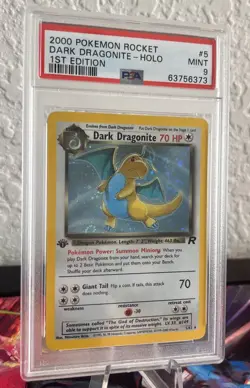PSA 9 Dark Dragonite Holo 1st Edition 2000 Rocket 5/82 Rare Pokemon TCG *Swirl* - Image 4