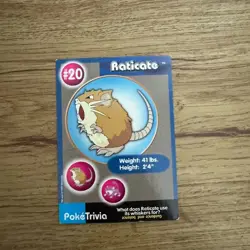 Burger King Poketrivia 20 Raticate Mewtwo Strikes Back Collectible Movie Scene 2 - Image 1