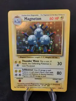 Magneton 9/102 - Base Set Unlimited Holo Rare Vintage WOTC 1999 Pokemon TCG - LP - Image 1
