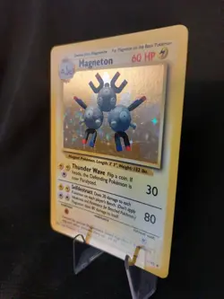 Magneton 9/102 - Base Set Unlimited Holo Rare Vintage WOTC 1999 Pokemon TCG - LP - Image 4