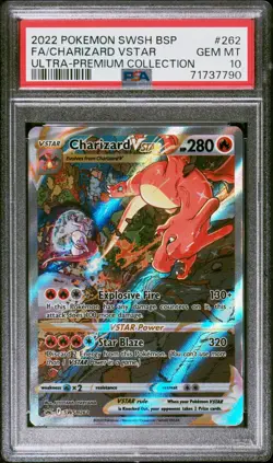 2022 POKEMON SWSH BLACK STAR PROMO #262 FULL ART/CHARIZARD VSTAR PSA 10 - Image 1