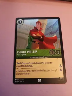 Disney Lorcana Prince Philip - Royal Explorer (Cold Foil) Azurite Sea 83/204 N/M - Image 1