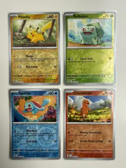 🔥POKEMON 151 - 4 CARD REVERSE HOLO "COSMOS" SET - COSTCO MINI TIN PROMO CARDS🔥 - Image 1