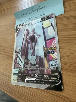 Pokemon TCG Mewtwo v Alt Art Full Art Holo Ultra Rare Card 072/078 Pokemon Go - Image 2