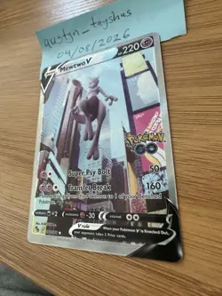 Pokemon TCG Mewtwo v Alt Art Full Art Holo Ultra Rare Card 072/078 Pokemon Go - Image 3