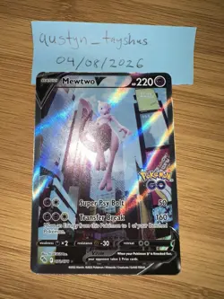 Pokemon TCG Mewtwo v Alt Art Full Art Holo Ultra Rare Card 072/078 Pokemon Go - Image 4
