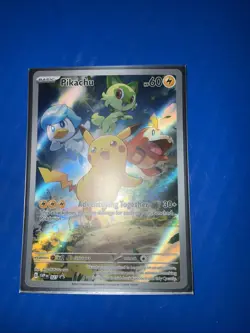 Pokemon Pikachu Card EUC! In Protective Cover! - Image 1