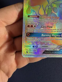 Pokemon TCG Magcargo GX 218/214 SM-Lost Thunder Full Art Holo Secret Rare 210HP - Image 4