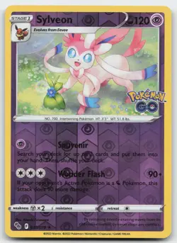 Sylveon Pokemon GO 035/078 Holo Rare Psychic Reverse Holo LP - Image 1